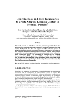 Using Docbook and XML Technologies to Create Adaptive Learning Content in Technical Domains1