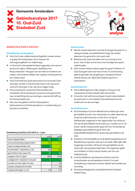 Gebiedsanalyse 2017 10. Oud-Zuid Stadsdeel Zuid