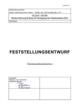 Feststellungsentwurf