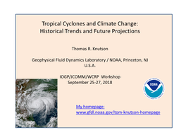 Tropical Cyclones and Climate Change: Historical Trends and Future Projections