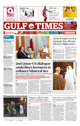 2Nd Qatar-US Dialogue Underlines Keenness to Enhance Bilateral Ties