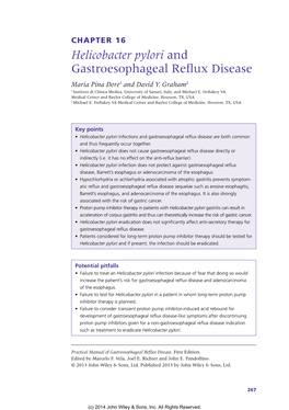 Helicobacter Pylori and Gastroesophageal Reflux Disease Maria Pina Dore1 and David Y