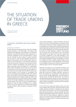 The Situation of Trade Unions in Greece