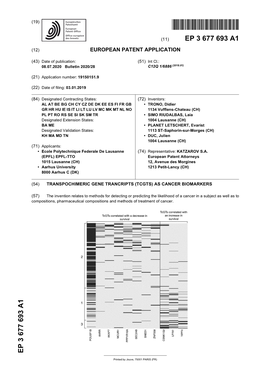 Transpochimeric Gene Trancripts (Tcgts) As Cancer Biomarkers