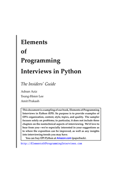 Elements of Programming Interviews in Python