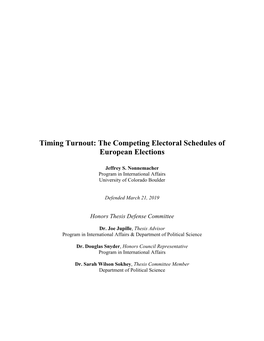 The Competing Electoral Schedules of European Elections