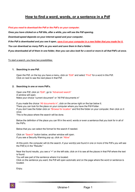 How to Find a Word, Words, Or a Sentence in a Pdf