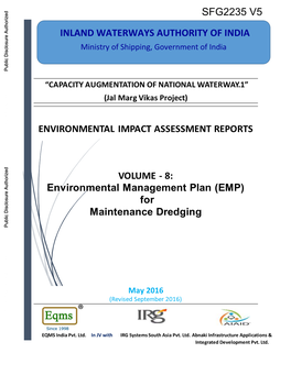 For Maintenance Dredging May 2016