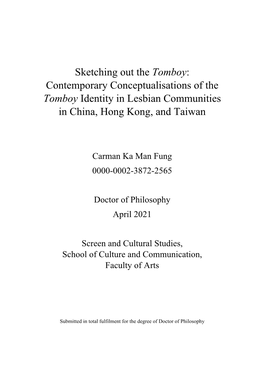 Contemporary Conceptualisations of the Tomboy Identity in Lesbian Communities in China, Hong Kong, and Taiwan