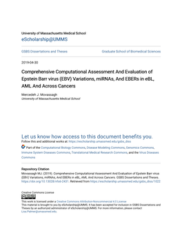 EBV) Variations, Mirnas, and Ebers in Ebl, AML and Across Cancers