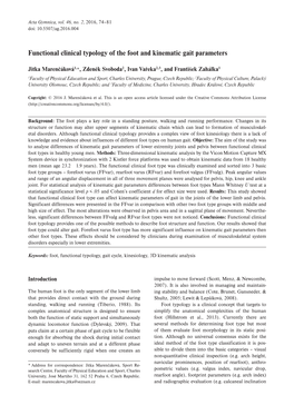 Functional Clinical Typology of the Foot and Kinematic Gait Parameters