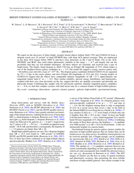 BRIGHT STRONGLY LENSED GALAXIES at REDSHIFT Z ∼ 6–7 BEHIND the CLUSTERS ABELL 1703 and CL0024+16∗