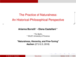 The Practice of Naturalness: an Historical-Philosophical Perspective