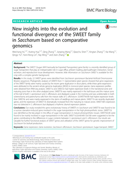 New Insights Into the Evolution and Functional Divergence of the SWEET