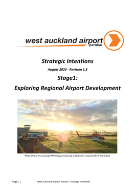 Strategic Intentions Stage1: Exploring Regional Airport Development