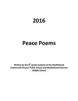 2016 Peace Poems
