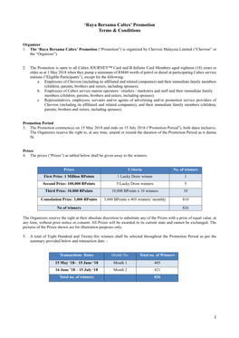 'Raya Bersama Caltex' Promotion Terms & Conditions