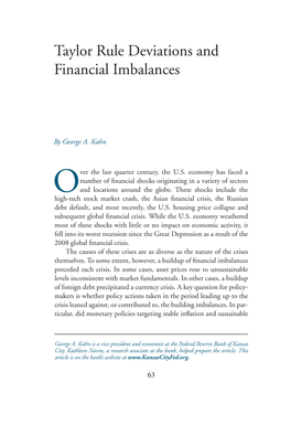 Taylor Rule Deviations and Financial Imbalances