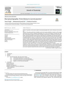 Dacryocystography: from Theory to Current Practice