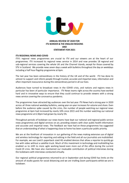 ITV Regions Statement of Programme Policy 2020