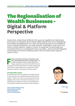 The Regionalisation of Wealth Businesses - Digital & Platform Perspective