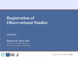 Registration of Observational Studies