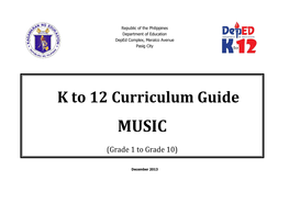 K to 12 Curriculum Guide