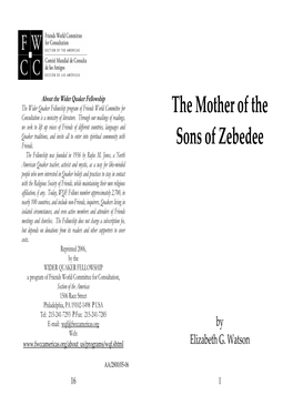 The Mother of the Sons of Zebedee” from Wisdom’S Daughters: Stories of Women Around Jesus by Elizabeth G