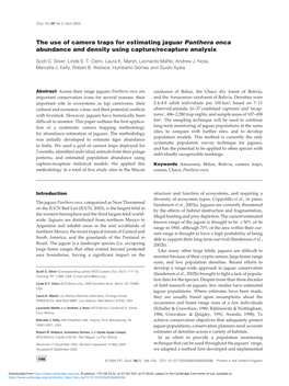 The Use of Camera Traps for Estimating Jaguar Panthera Onca Abundance and Density Using Capture/Recapture Analysis