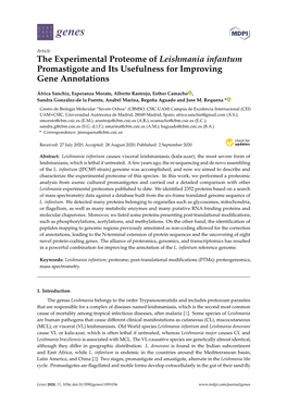 The Experimental Proteome of Leishmania Infantum Promastigote and Its Usefulness for Improving Gene Annotations