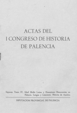 Actas Del I Congreso De Historia De Falencia