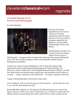Cleveland Museum of Art: Fretwork and Michelangelo by Jarrett Hoffman