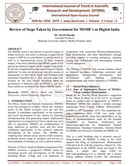 219 Review of Steps Taken by Government for Msmes in Digital