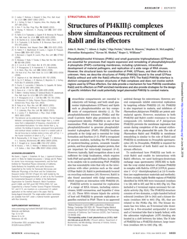 Structures of Pi4kiiiβ Complexes Show Simultaneous Recruitment of Rab11 and Its Effectors John E