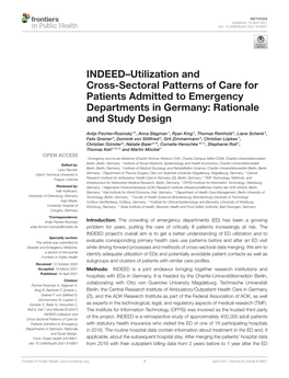 INDEED–Utilization and Cross-Sectoral Patterns of Care for Patients Admitted to Emergency Departments in Germany: Rationale and Study Design