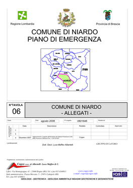 Piano Di Emergenza Comune Di Niardo