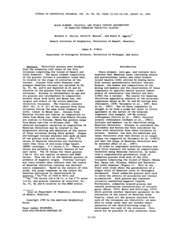 Major Element, Volatile, and Stable Isotope Geochemistry of Hawaiian Submarine Tholeiitic Glasses