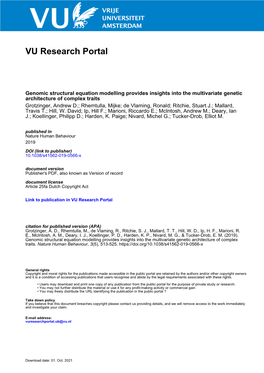 Genomic Structural Equation Modelling