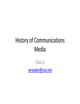 History of Communications Media