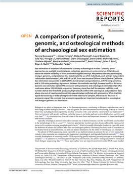 A Comparison of Proteomic, Genomic, and Osteological Methods Of