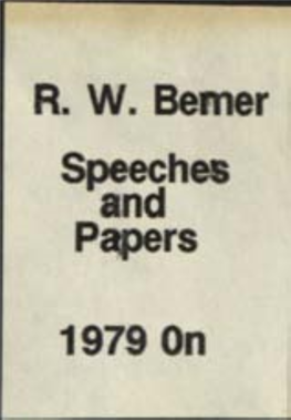 Speeches and Papers