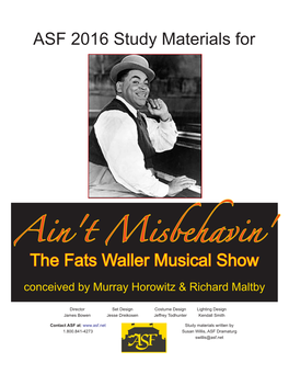 Ain't Misbehavin' the Fats Waller Musical Show