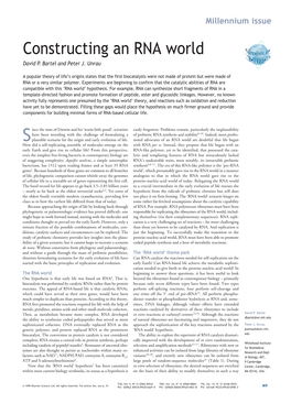 Constructing an RNA World David P