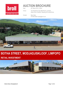 Auction Brochure Botha Street, Modjadjiskloof, Limpopo