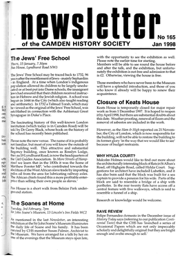 Of the CAMDEN HISTORY SOCIETY No 169 Sep 1998