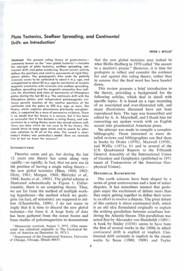 Plate Tectonics, Seafloor Spreading, and Continental Drift: an Lntroduction1 Rhe Method of Multiple PETE R J