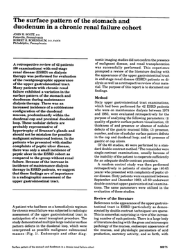 The Surface Pattern of the Stomach and Duodenum in a Chronic Renal Failure Cohort