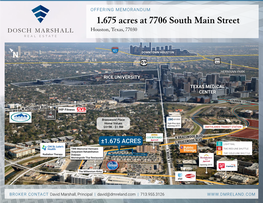 ±1.675 Acres at 7706 South Main Street Houston, Texas, 77030