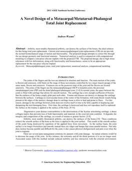 Novel Design for the Total Replacement of Finger and Toe Joints