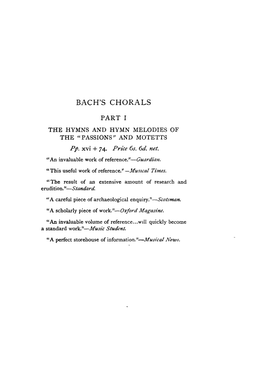 Bach's Chorals Part I